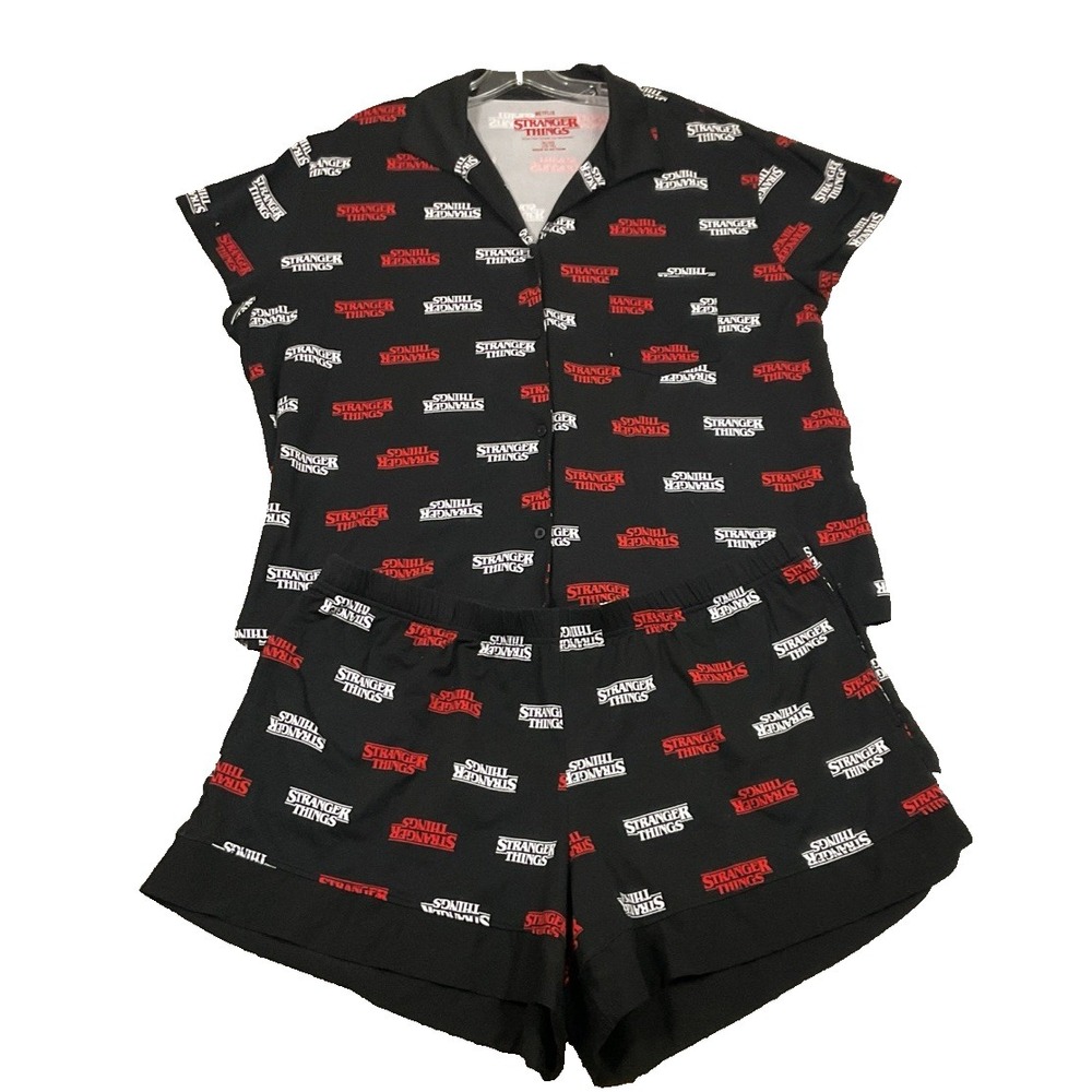 Stranger Things 2 pc Pajama PJs Lounge Short Set With Pockets XL 16 - 18 Netflix